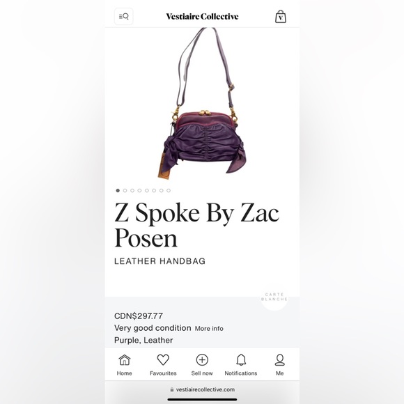 Authentic Z Spoke By Zac Posen double bow leather navy blue Bag - Picture 15 of 16